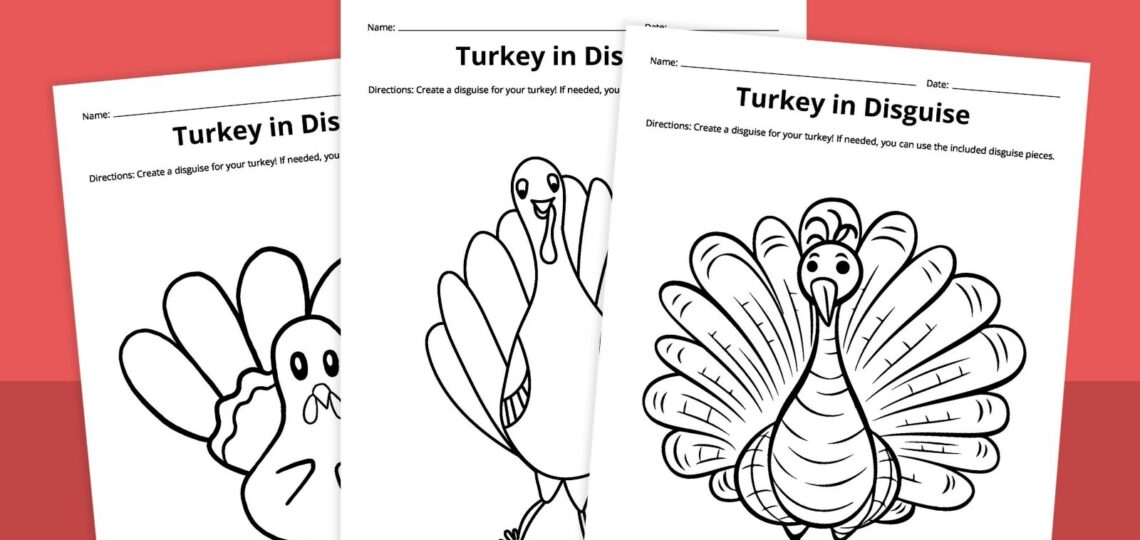 Free Printable Turkey Disguise Template Thanksgiving Activity