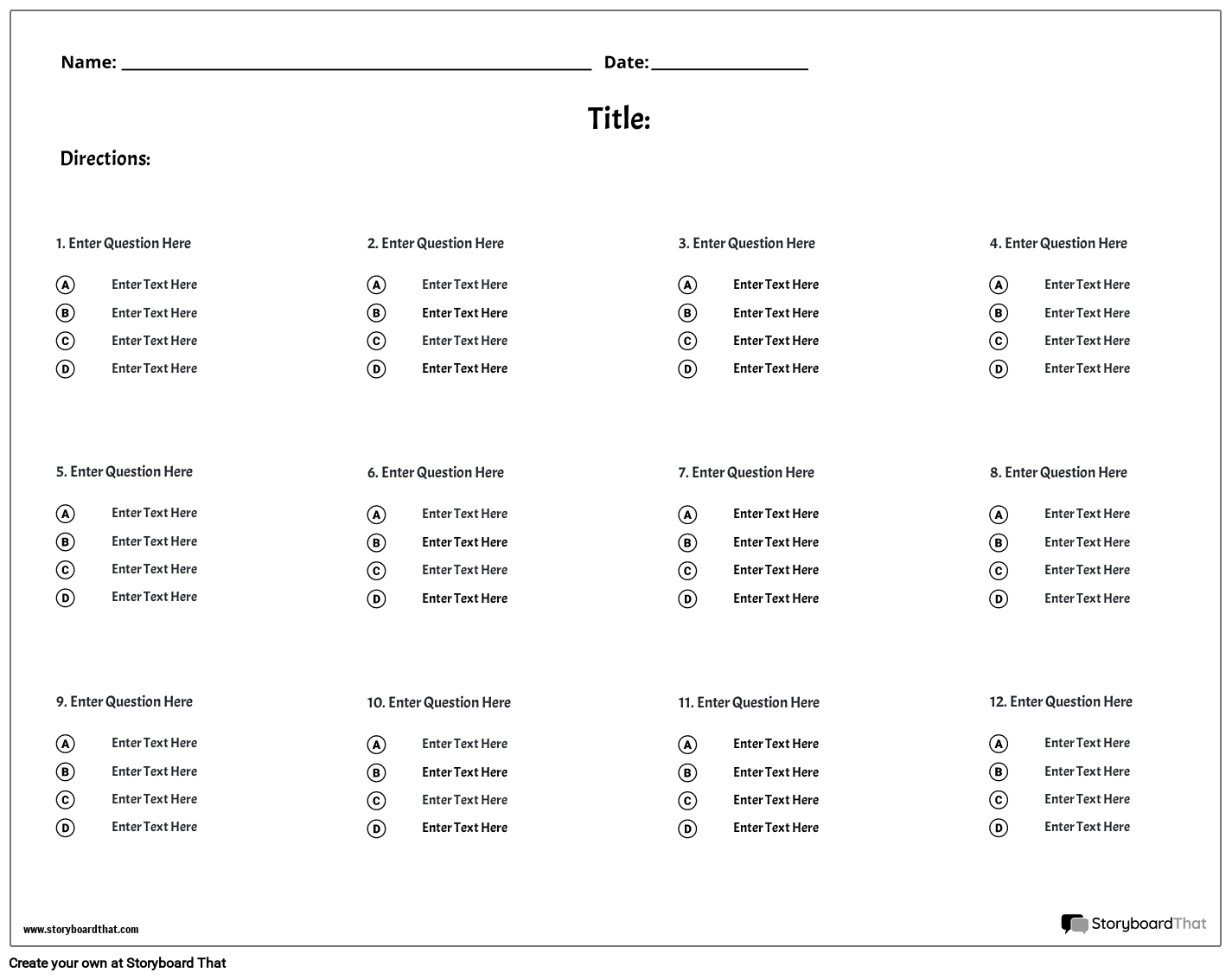 Free Quiz Maker Online Templates For Teachers Tests