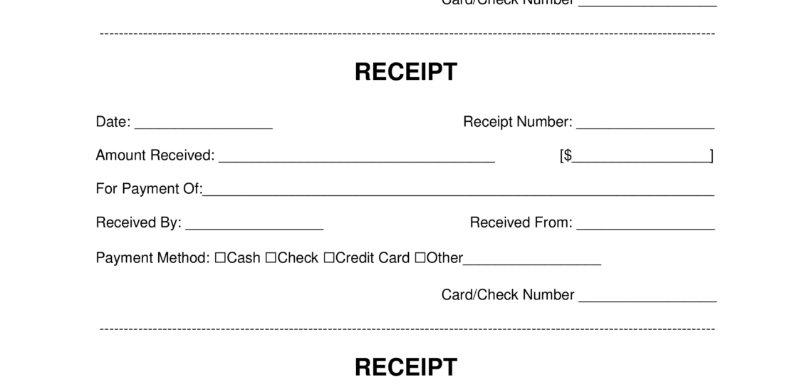 Free Receipt Book Templates Print 3 Receipts Per Page PDF Word EForms