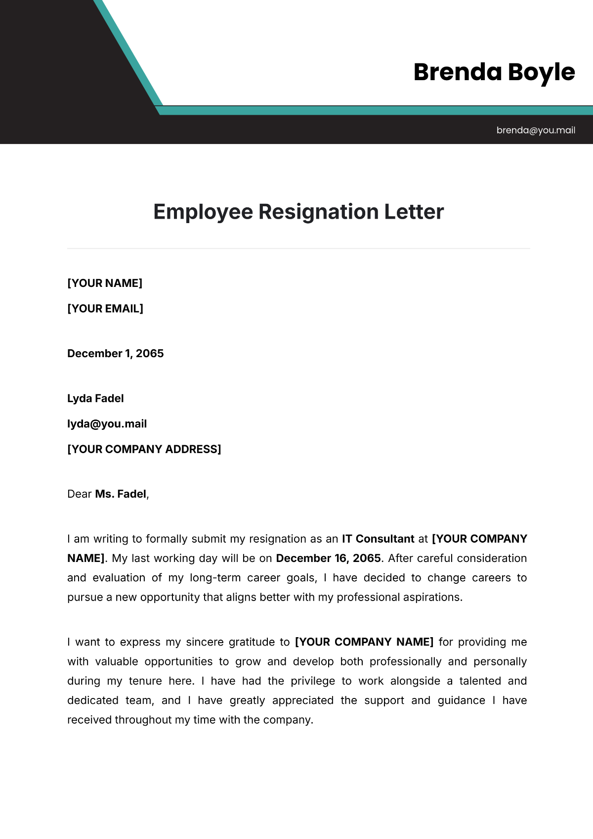 Free Resignation Letter Templates Editable And Printable Free Resignation Letter Templates Editable And Printable