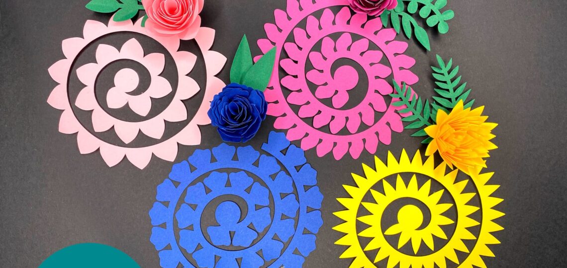 Free Rolled Flower SVG Templates Creative Vector Studio