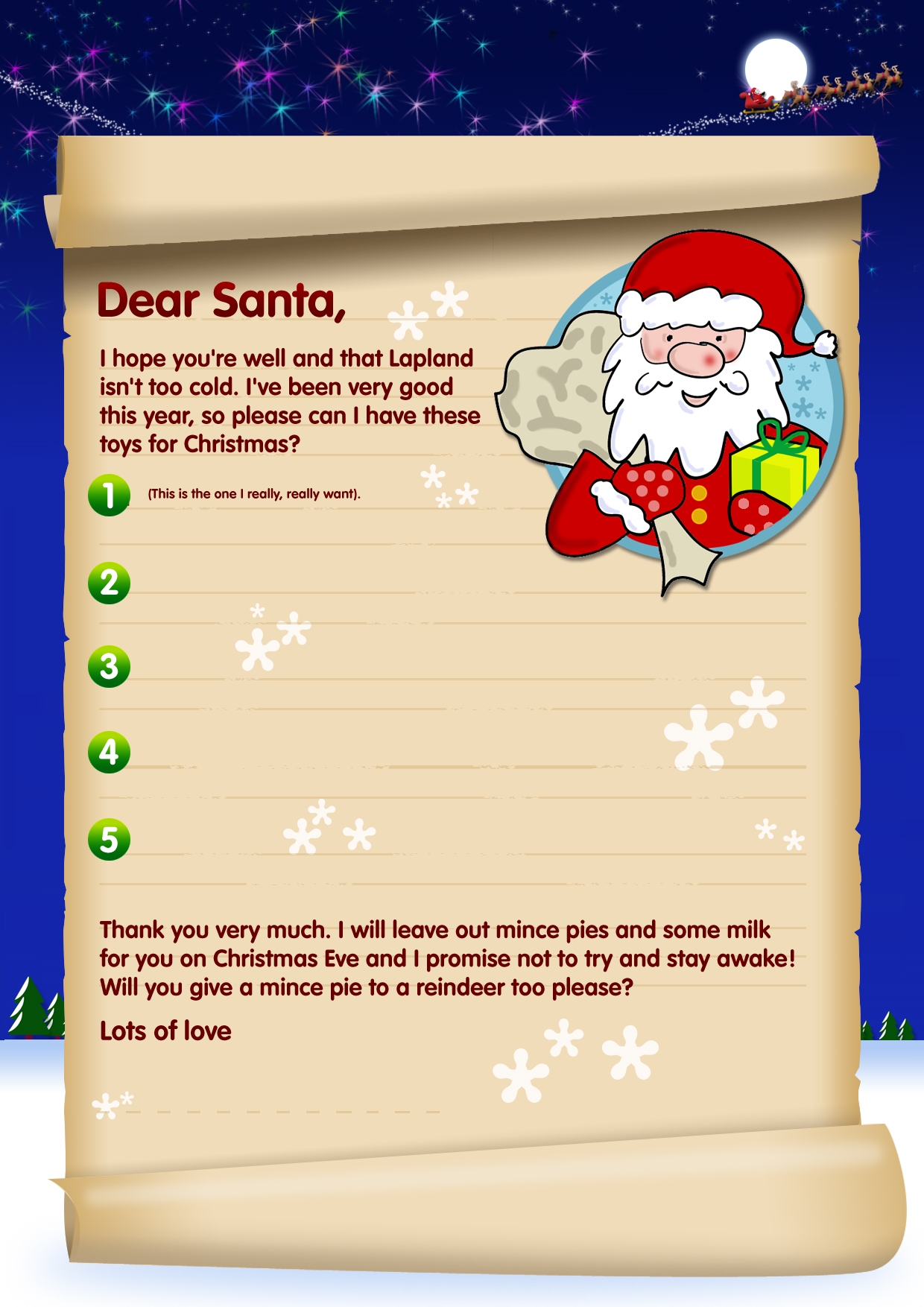 Christmas Letter Templates Free Printable Uk