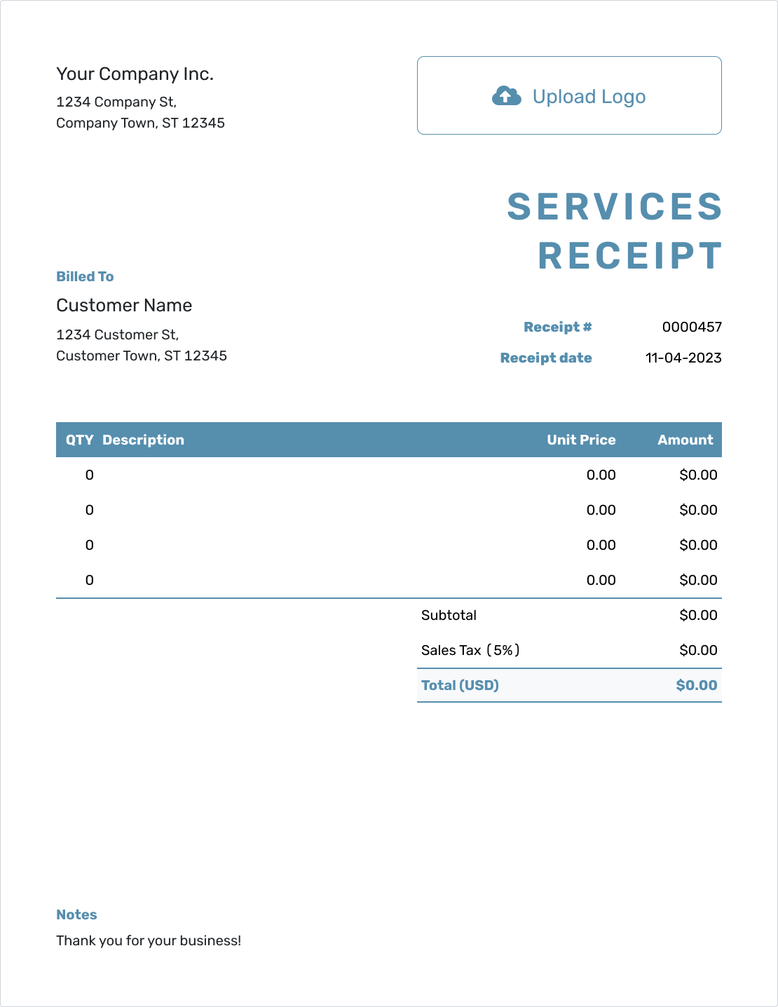 Free Services Receipt Template Docelf Free Services Receipt Template Docelf