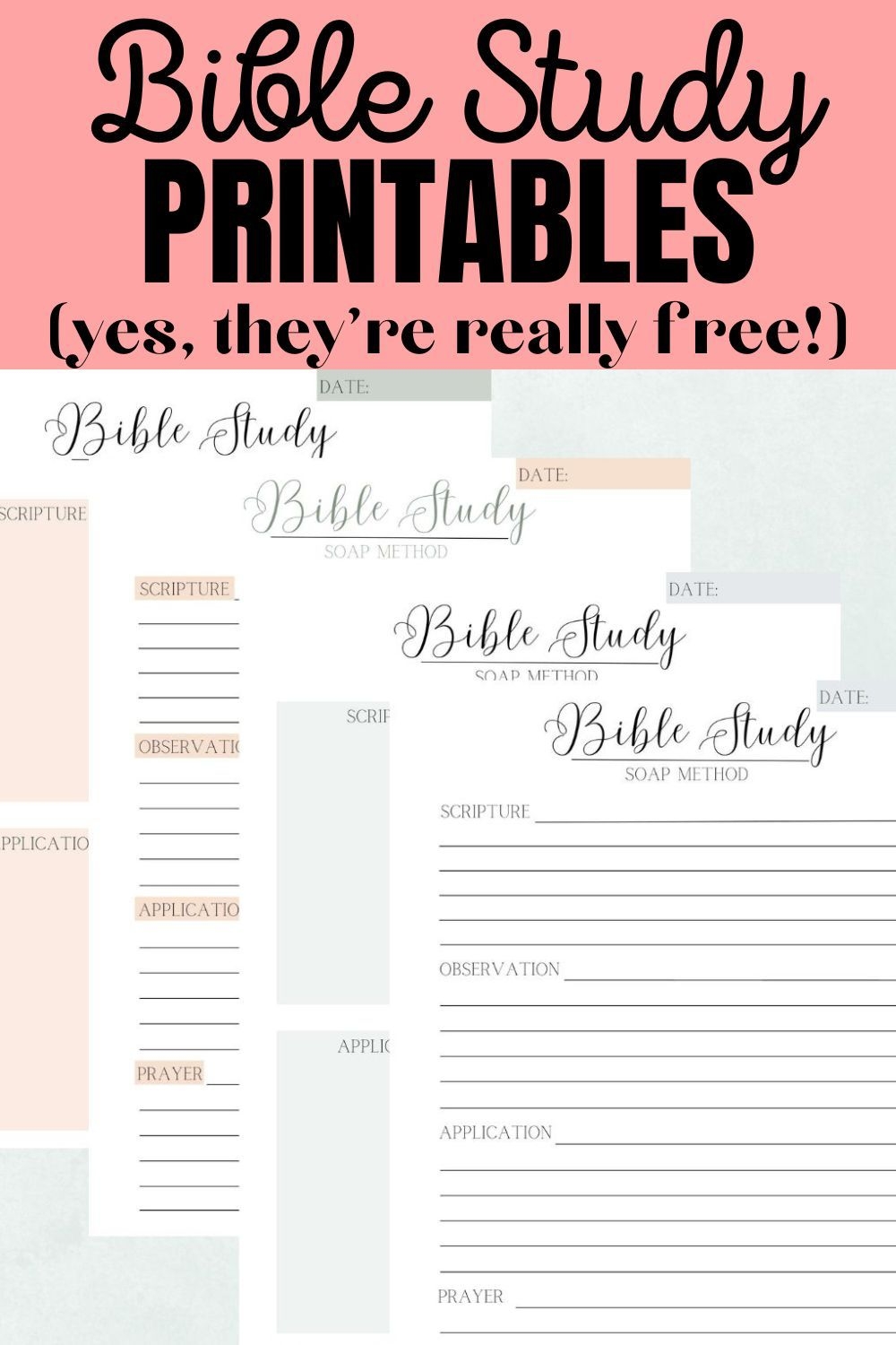 FREE SOAP Bible Study Worksheets FREE SOAP Bible Study Worksheets