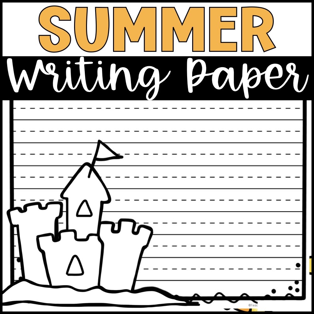 Free Summer Writing Paper Literacy Stations