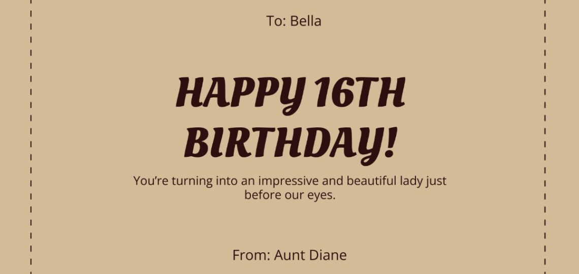 Free Sweet 16 Birthday Card Templates Editable And Printable