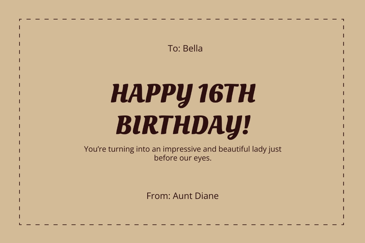 Free Sweet 16 Birthday Card Templates Editable And Printable