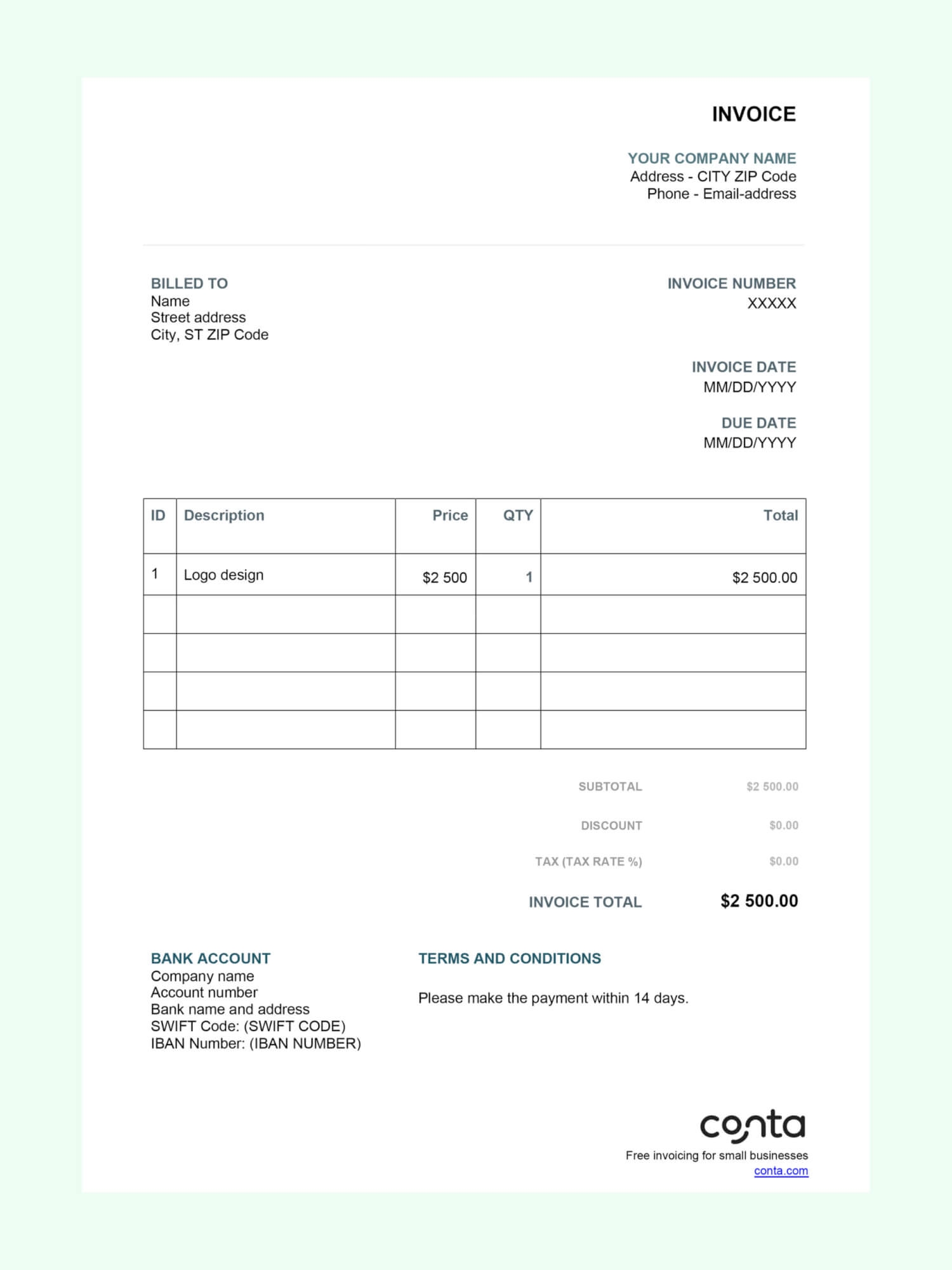 Free Tax Invoice Template Word Excel PDF South Africa