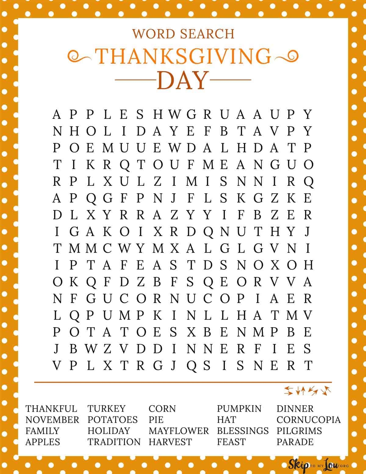 Free Thanksgiving Printables Skip To My Lou Worksheets Library