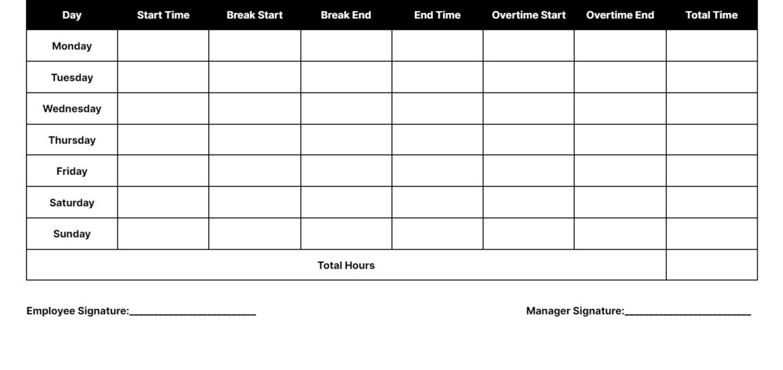 Free Timesheet Templates Download Daily Weekly And Monthly Time Sheets