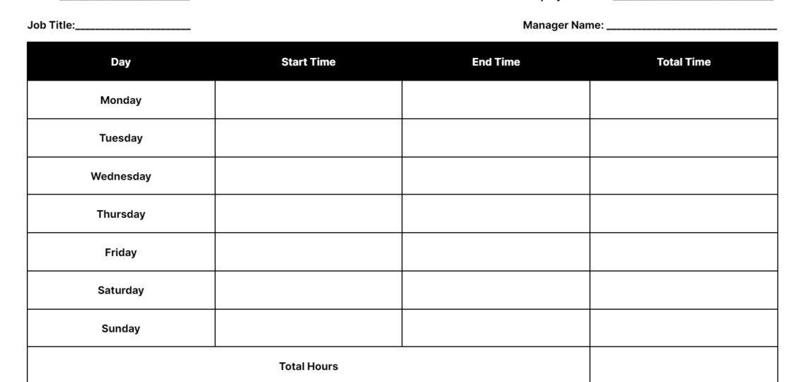 Free Timesheet Templates Download Daily Weekly And Monthly Time Sheets