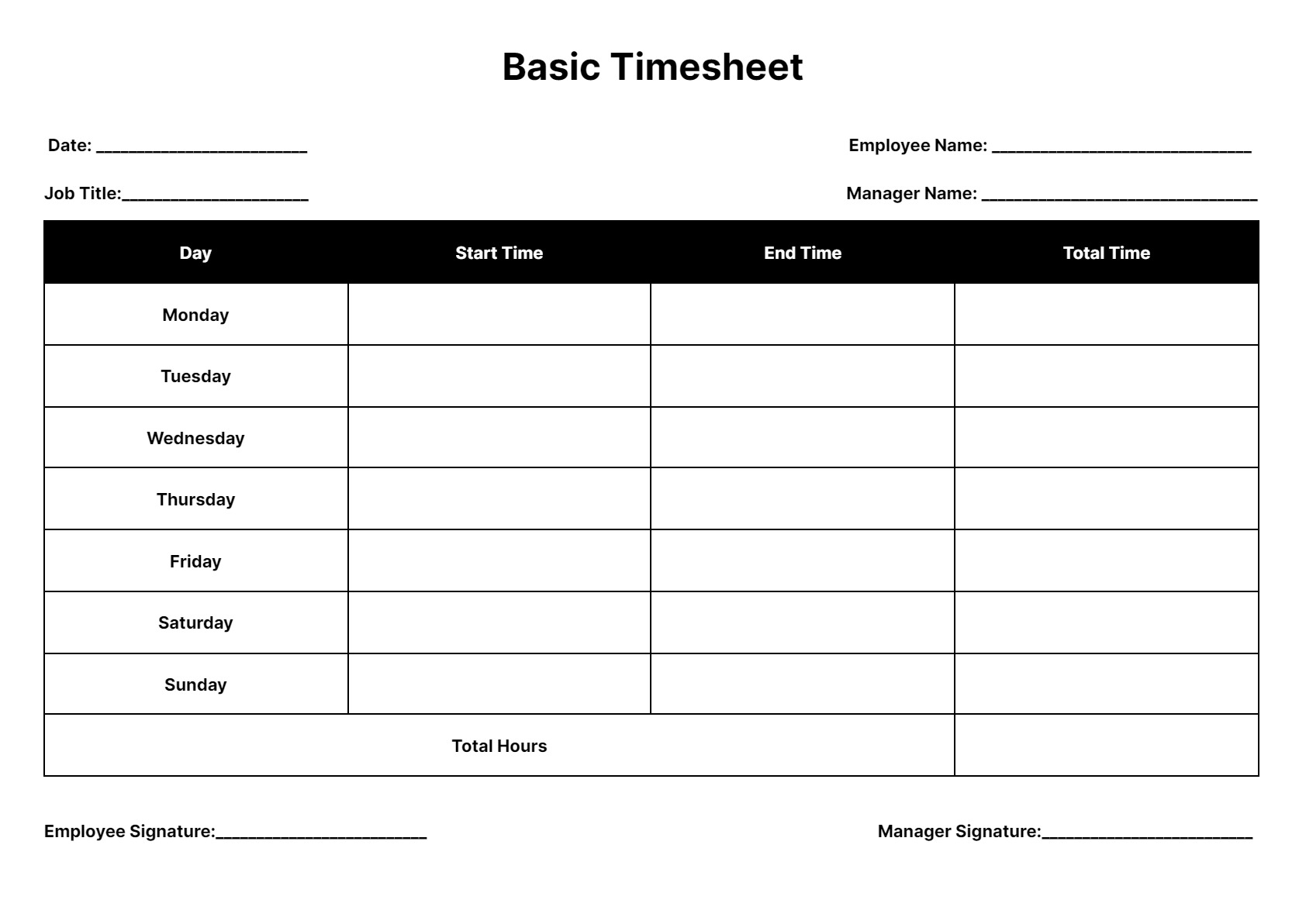 Free Timesheet Templates Download Daily Weekly And Monthly Time Sheets Free Timesheet Templates Download Daily Weekly And Monthly Time Sheets