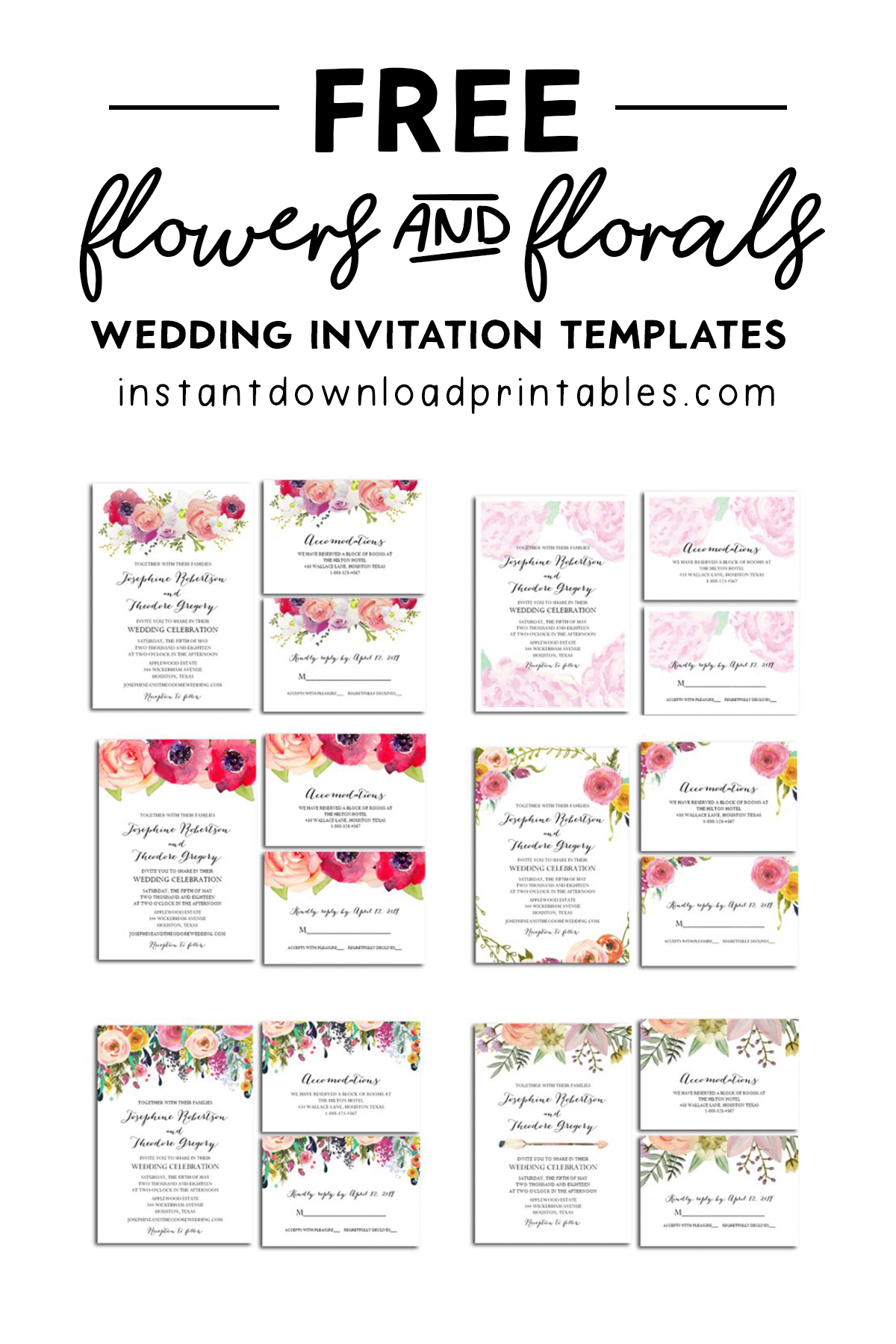 Free Wedding Invitation Templates Instant Download Printables Free Wedding Invitation Templates Instant Download Printables