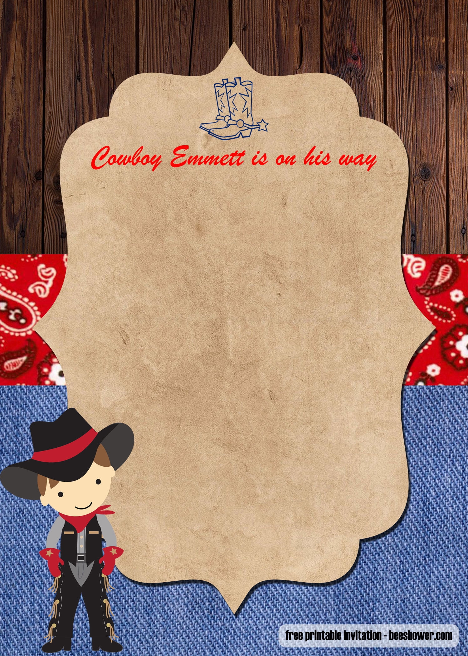 FREE Western Baby Shower Invitations