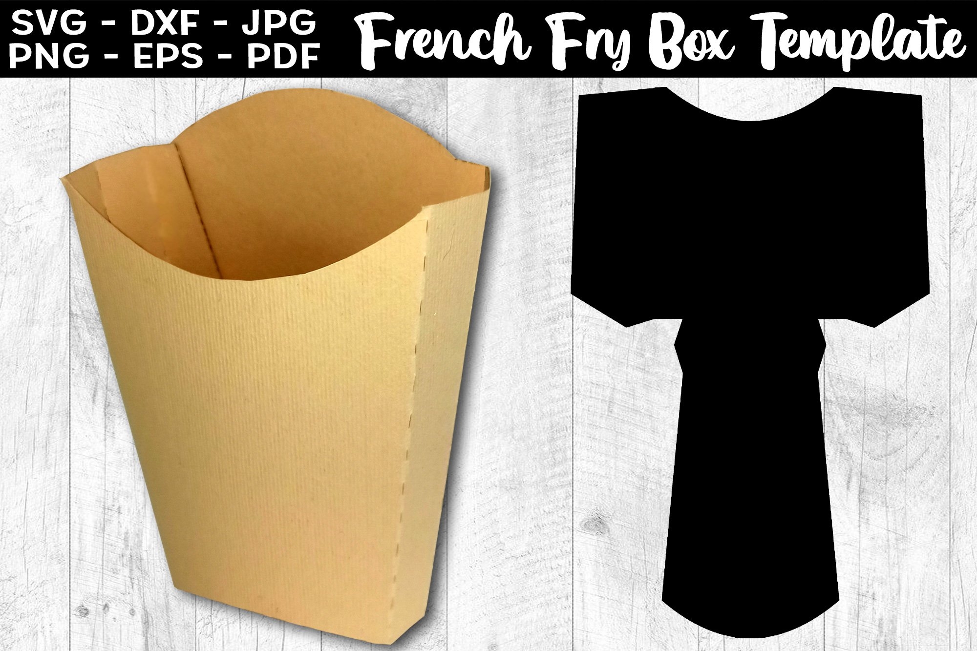 French Fry Box Template SVG French Fries Box Template