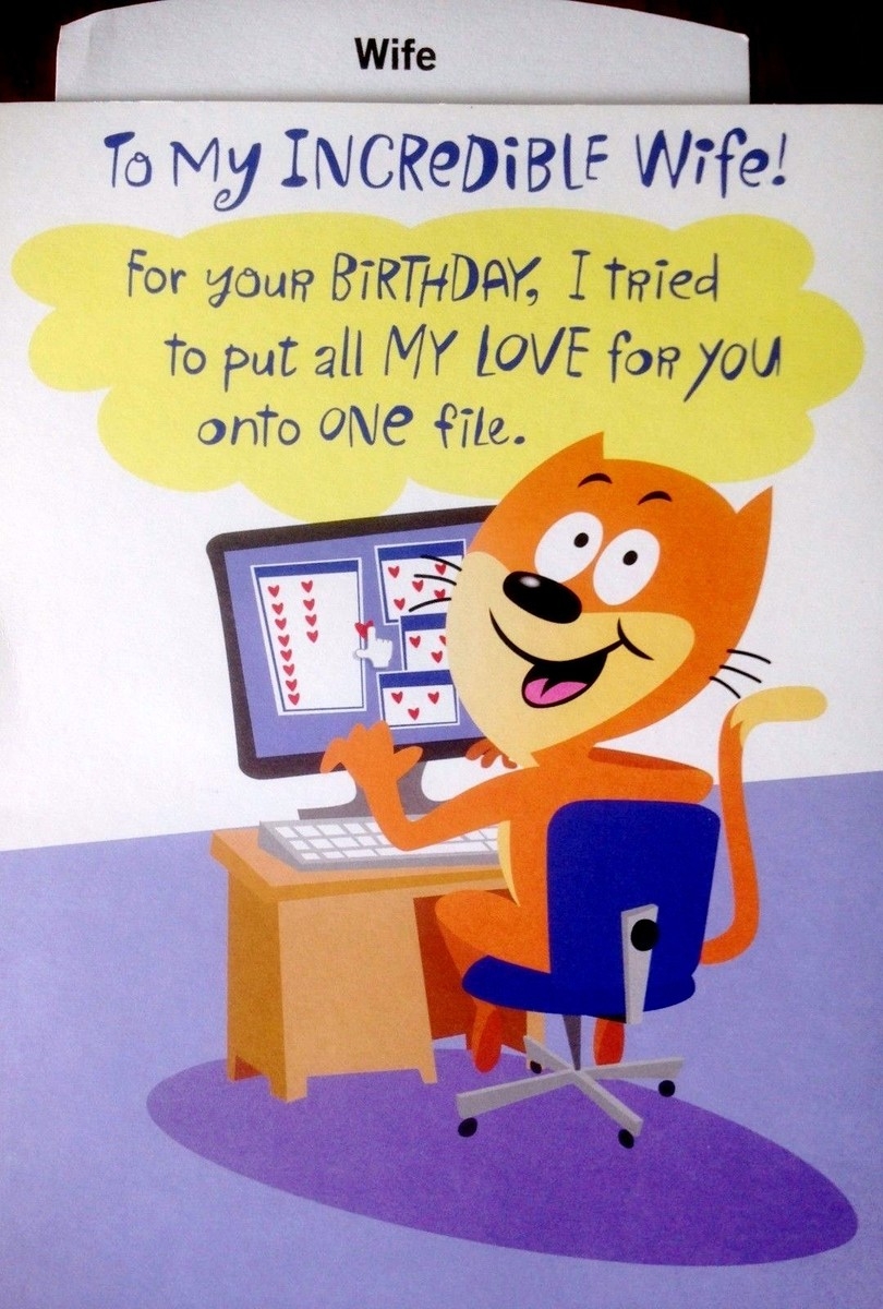 Funny WIFE BIRTHDAY Cards XL Size 
