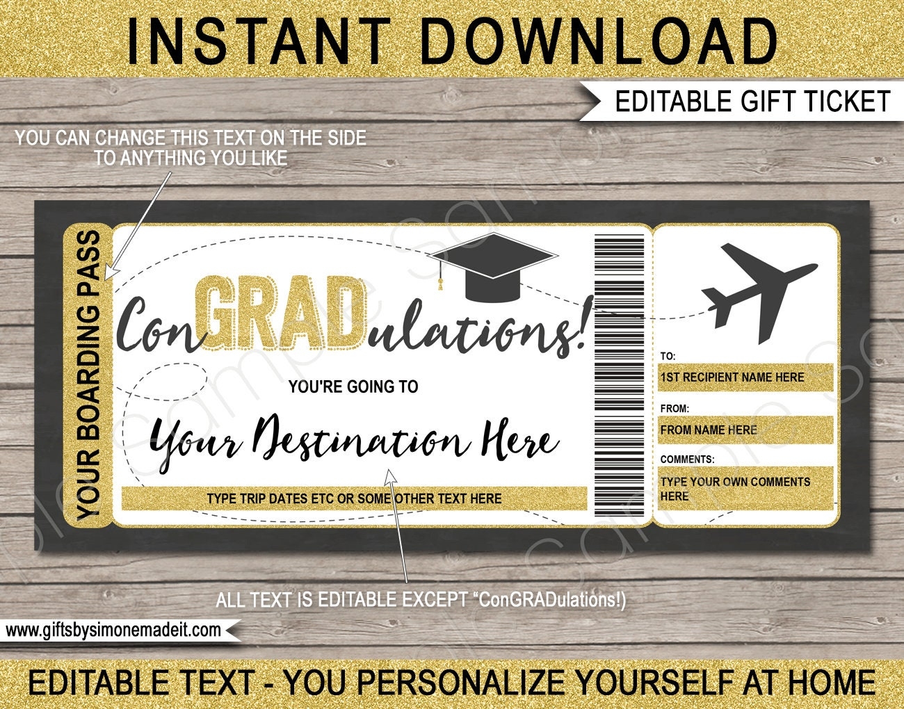 Graduation Boarding Pass Template Surprise Grad Trip Reveal Printable Fake Plane Ticket Gift Coupon Card EDITABLE Text DOWNLOAD Etsy Graduation Boarding Pass Template Surprise Grad Trip Reveal Printable Fake Plane Ticket Gift Coupon Card EDITABLE Text DOWNLOAD Etsy