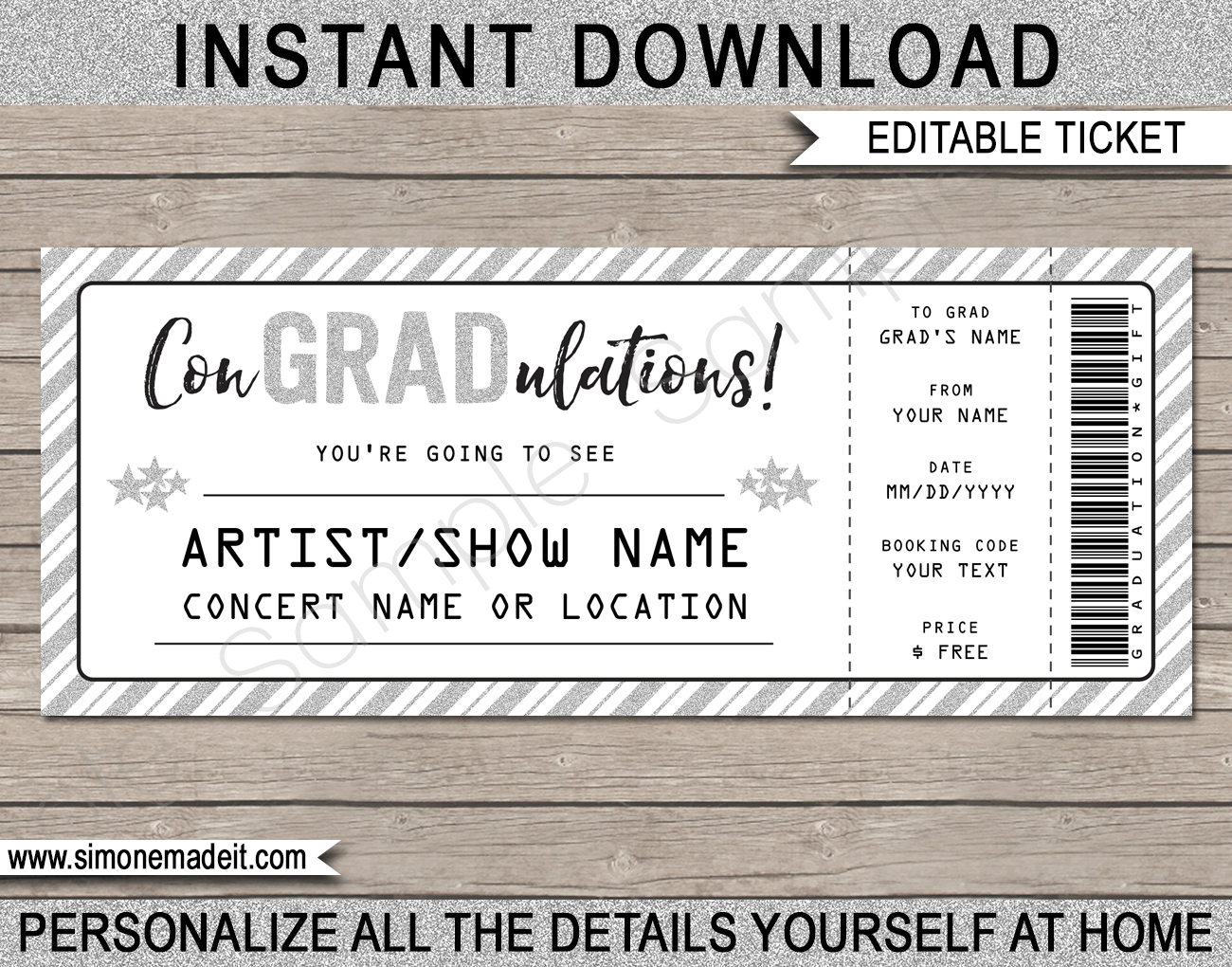 Graduation Concert Ticket Template Graduation Concert Ticket Template