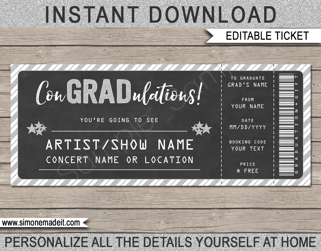 Graduation Concert Ticket Template Graduation Concert Ticket Template