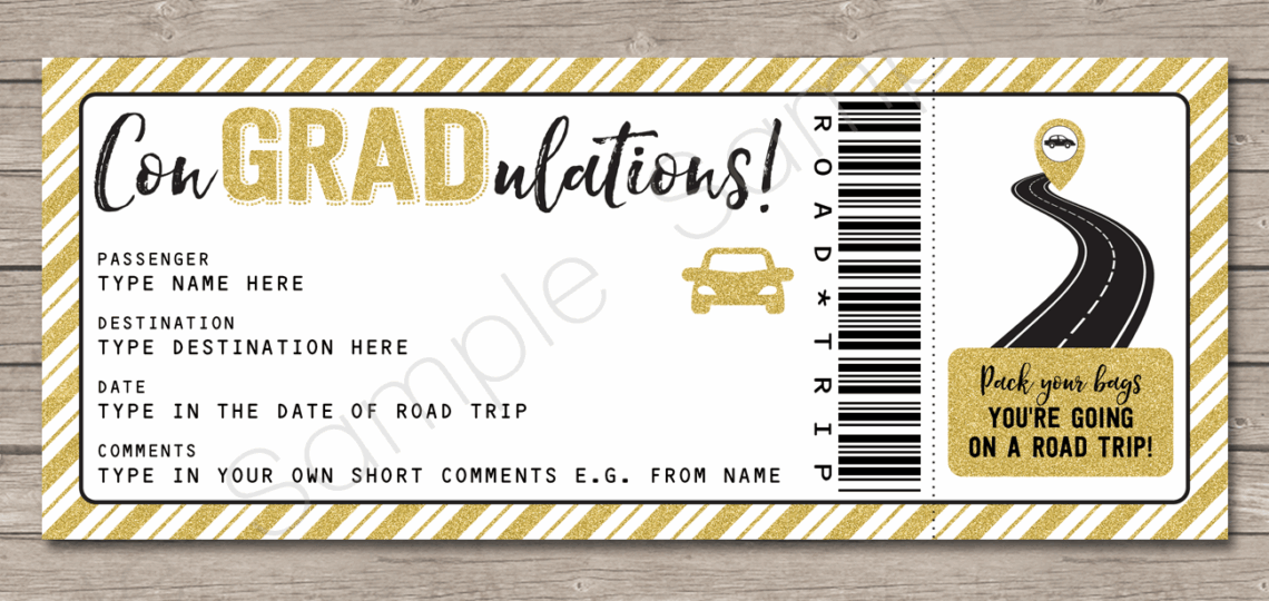Graduation Road Trip Gift Tickets