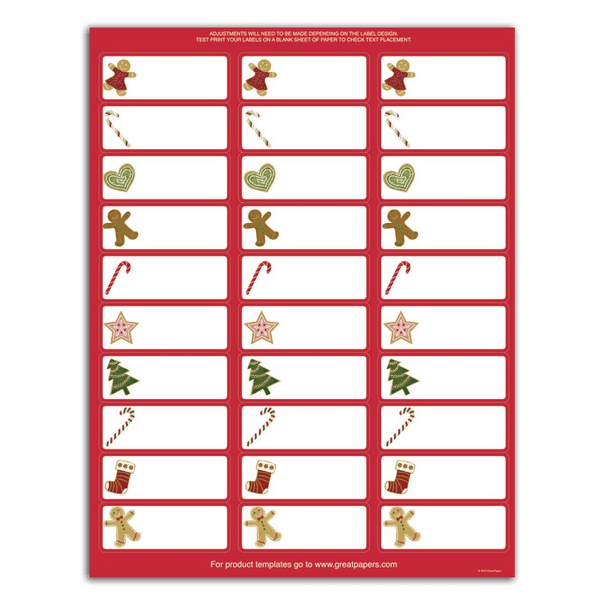 Great Papers Holiday Address Labels 2011600 Rectangle 2 5 8