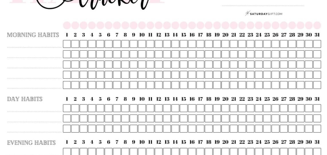 Habit Tracker Printable 43 Cute U0026 Free Printable Habit Trackers