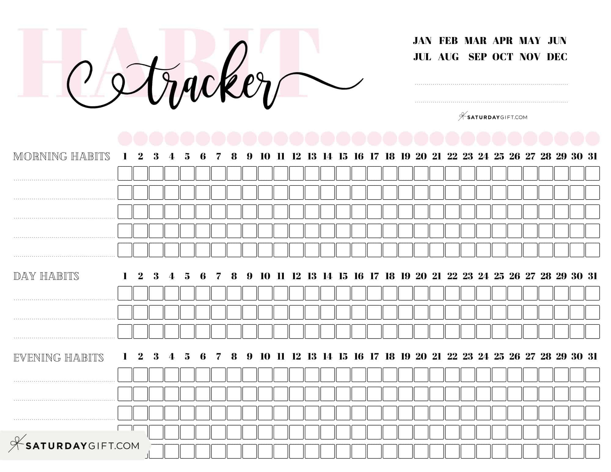 Habit Tracker Printable 43 Cute U0026 Free Printable Habit Trackers