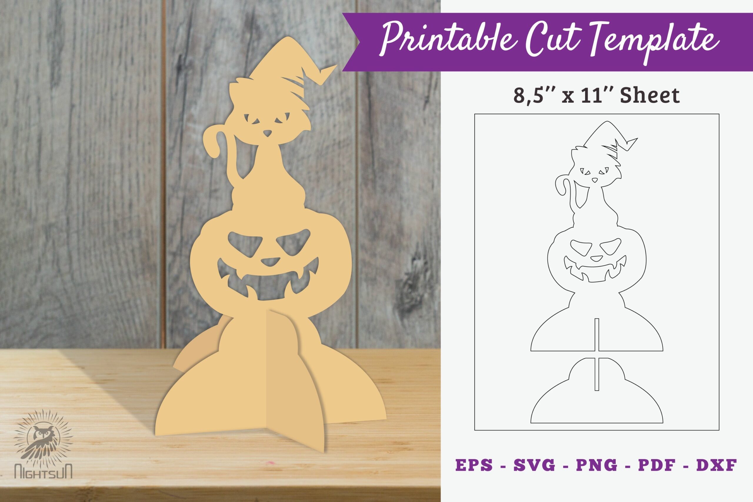 Halloween Cat Printable Cut Template