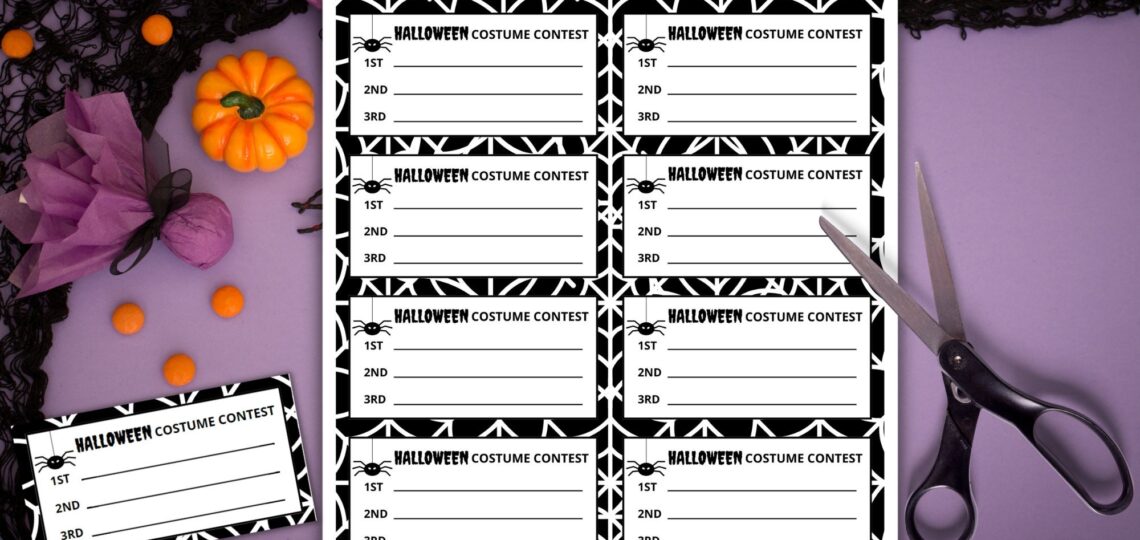 Halloween Costume Contest Ballot Printable Costume Contest Halloween Entry Ballots Halloween Tags Halloween Costume Contest Etsy