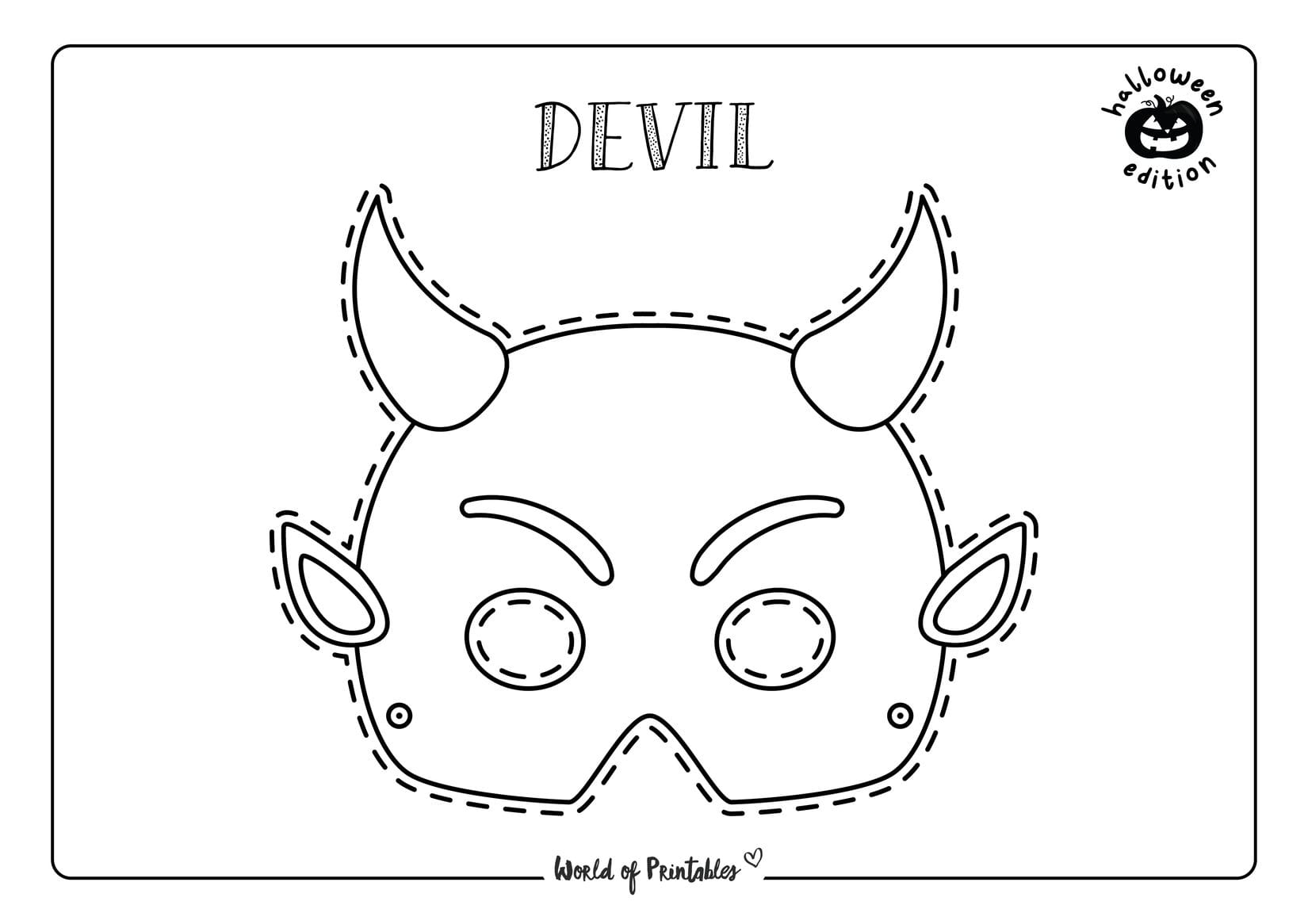 Free Printable Printable Halloween Mask Template