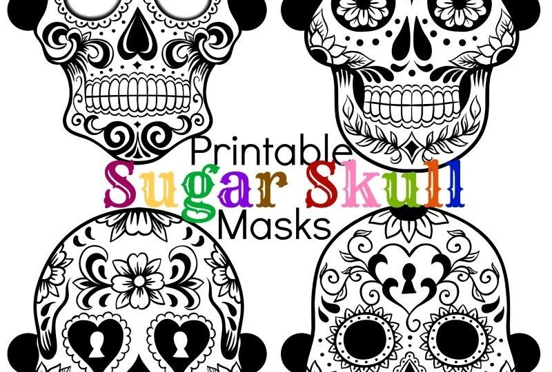Halloween Printable Sugar Skull Masks See Vanessa Craft