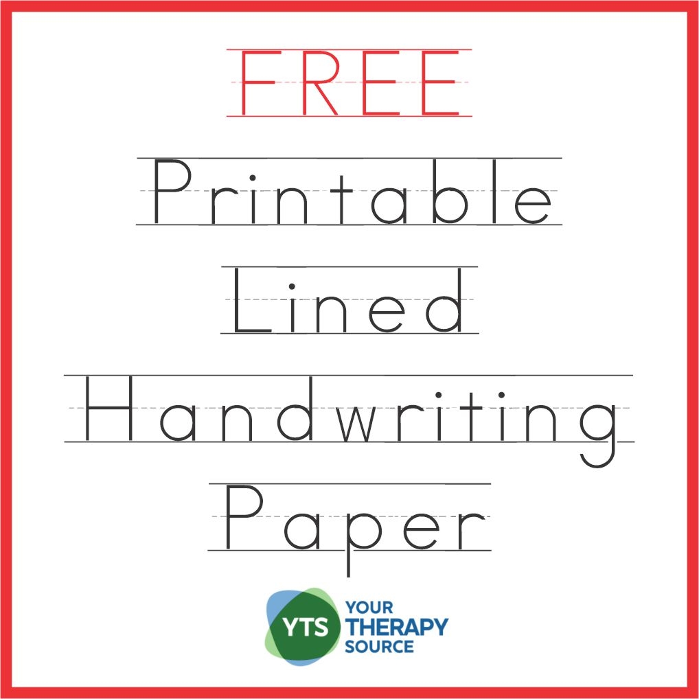 Handwriting Paper Printable FREE Your Therapy Source