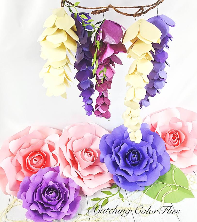 Hanging Paper Wisteria Tutorial U0026 Templates Catching Colorflies Hanging Paper Wisteria Tutorial U0026 Templates Catching Colorflies