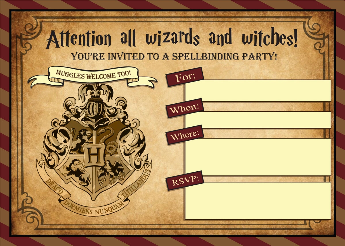 HARRY POTTER Invitations Birthday Party Invites A5 FREE NEXT DAY DELIVERY