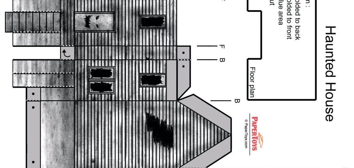 Haunted House Paper Model Free Printable Paper Template