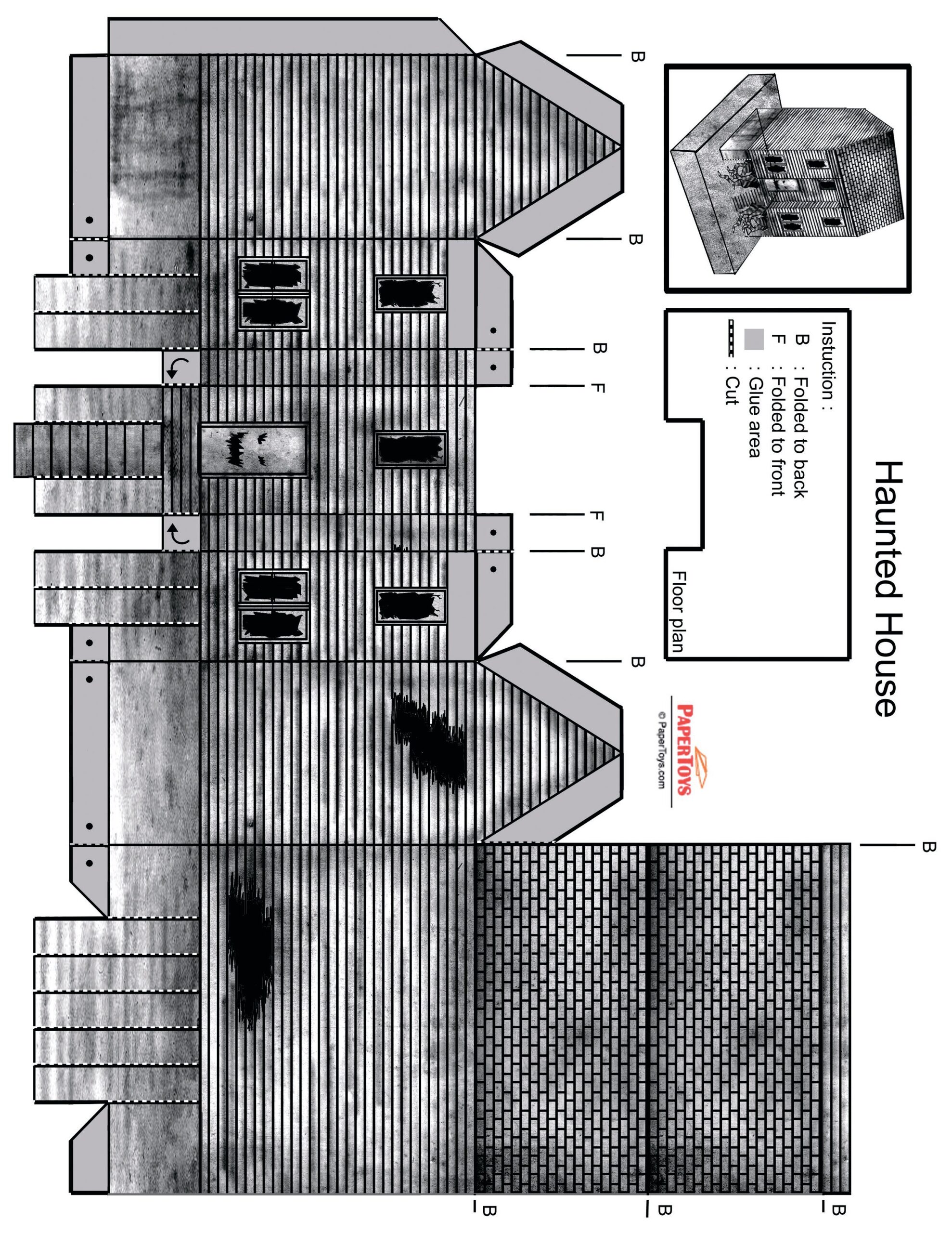 Haunted House Paper Model Free Printable Paper Template Haunted House Paper Model Free Printable Paper Template