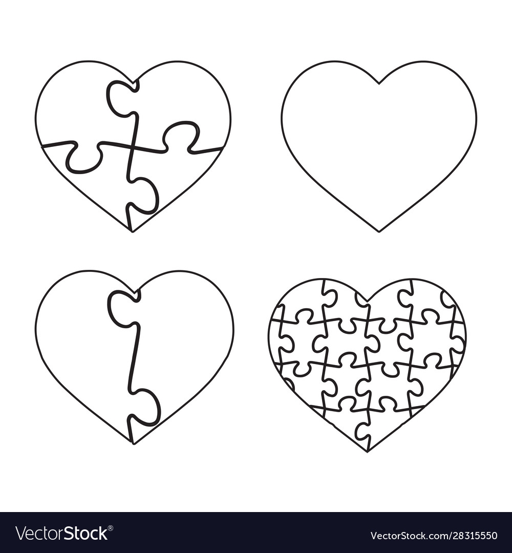 Heart Shaped Puzzle Graphic Template Royalty Free Vector Heart Shaped Puzzle Graphic Template Royalty Free Vector