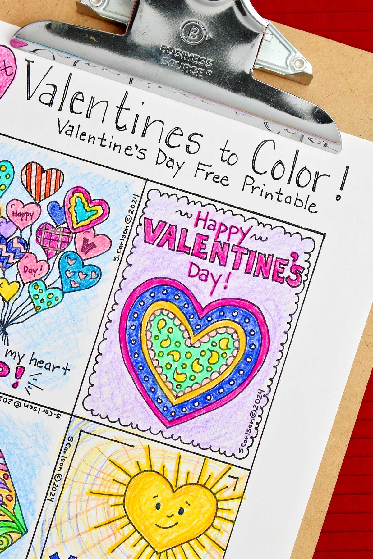 Heart Valentines To Color A Valentine s Day Free Printable 
