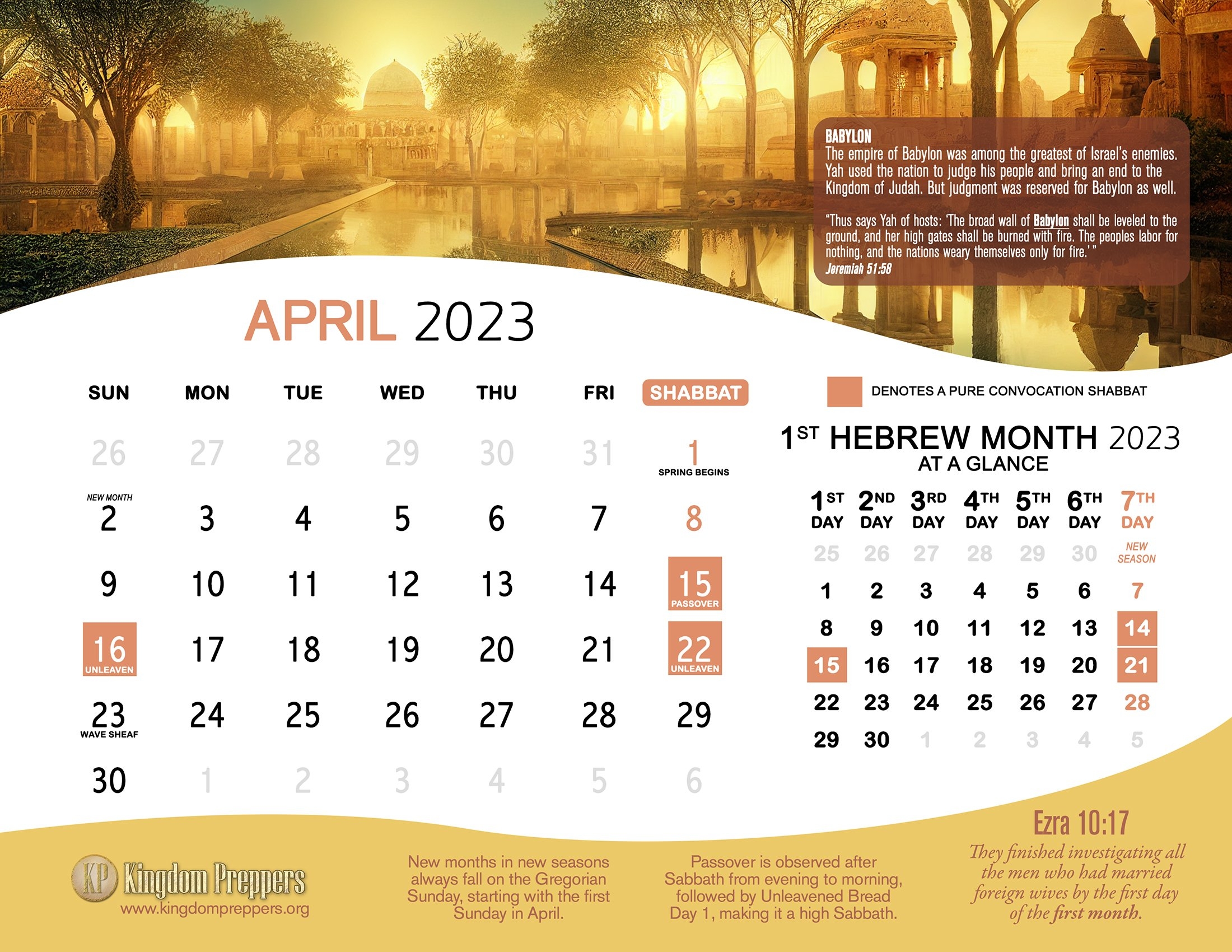 Hebrew Israelite Calendar 2023 2024 Kingdom Preppers