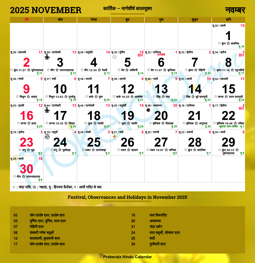 Hindu Calendar 2025 Festivals Auspicious Days U0026 Important Dates