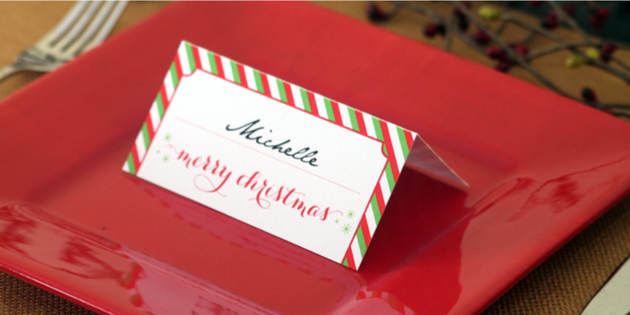 Holiday Place Card DIY Printable Holiday Place Card DIY Printable