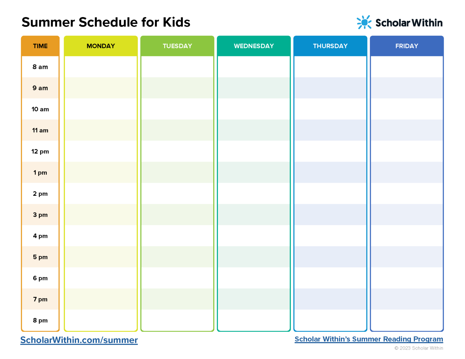 How To Create A Daily Schedule For Kids FREE Printable Scholar Within How To Create A Daily Schedule For Kids FREE Printable Scholar Within
