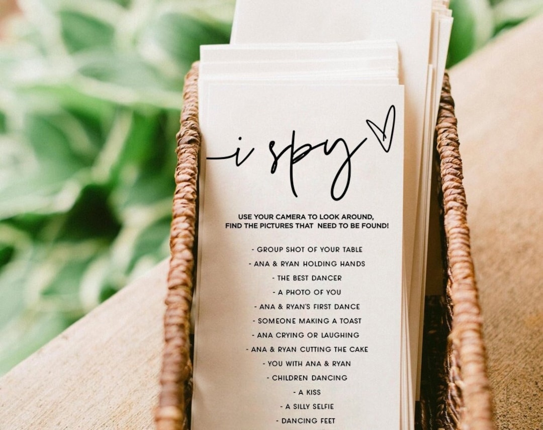 I Spy Wedding Game Template I Spy Wedding Game Hashtag Editable Wedding Games Wedding Photo Hunt Game Reception Wedding Hunt DIY Etsy UK