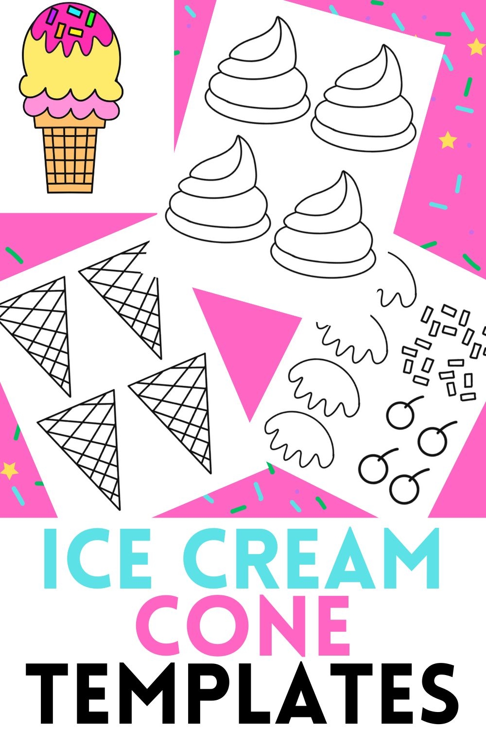 Free Printable Ice Cream Cone Template Free Printable Ice Cream Cone Template