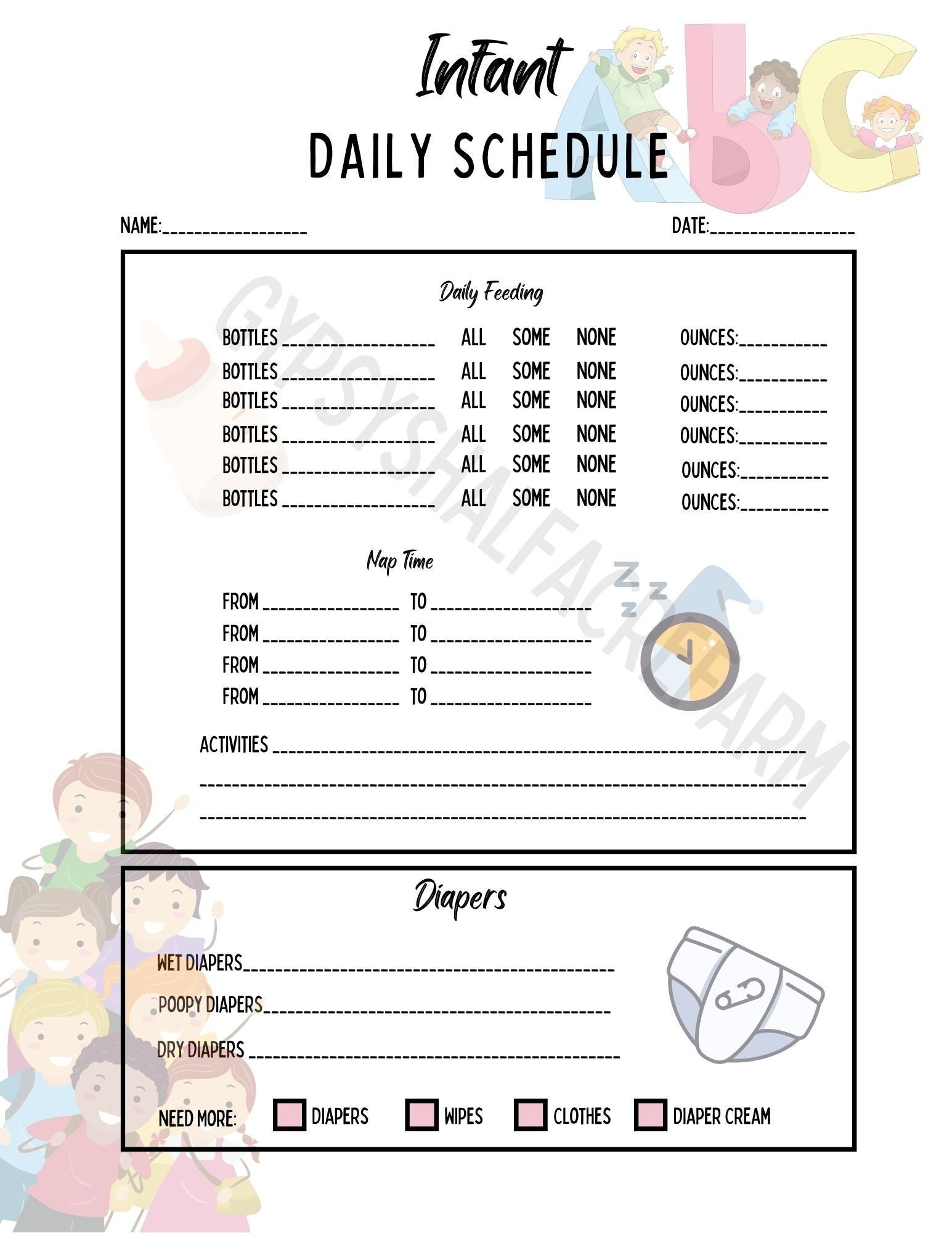 Free Printable Toddler Daily Schedule Template Free Printable Toddler Daily Schedule Template