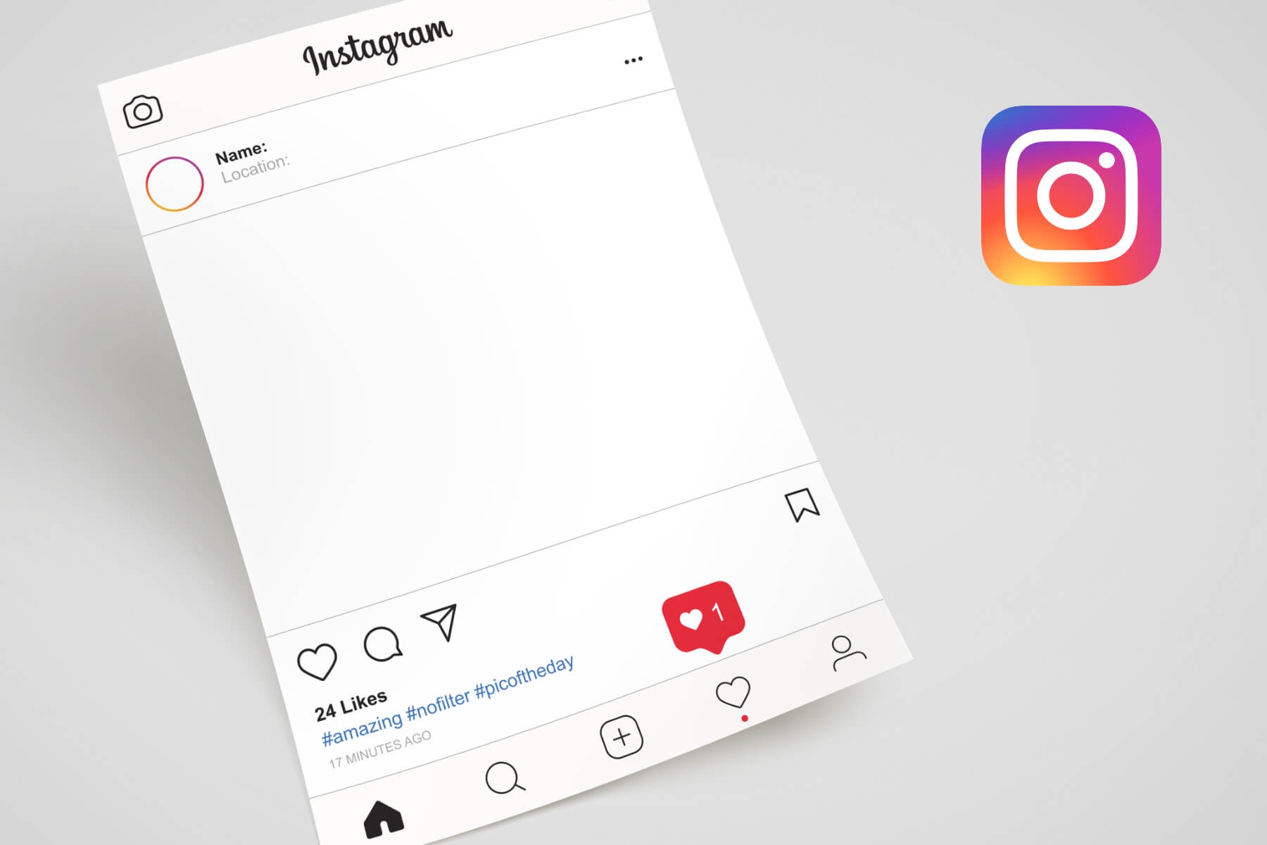 Instagram Template PAPERZIP Worksheets Library