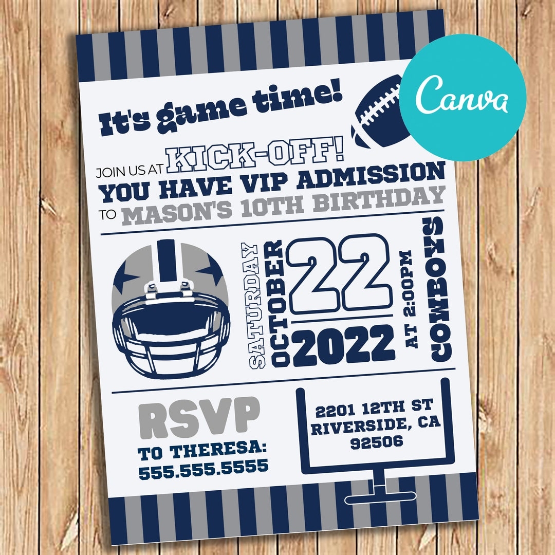 Free Printable Dallas Cowboys Invitation Template Free Printable Dallas Cowboys Invitation Template