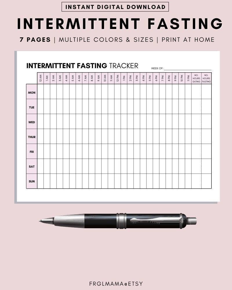 Intermittent Fasting Tracker Weekly Fasting Tracker Fasting 