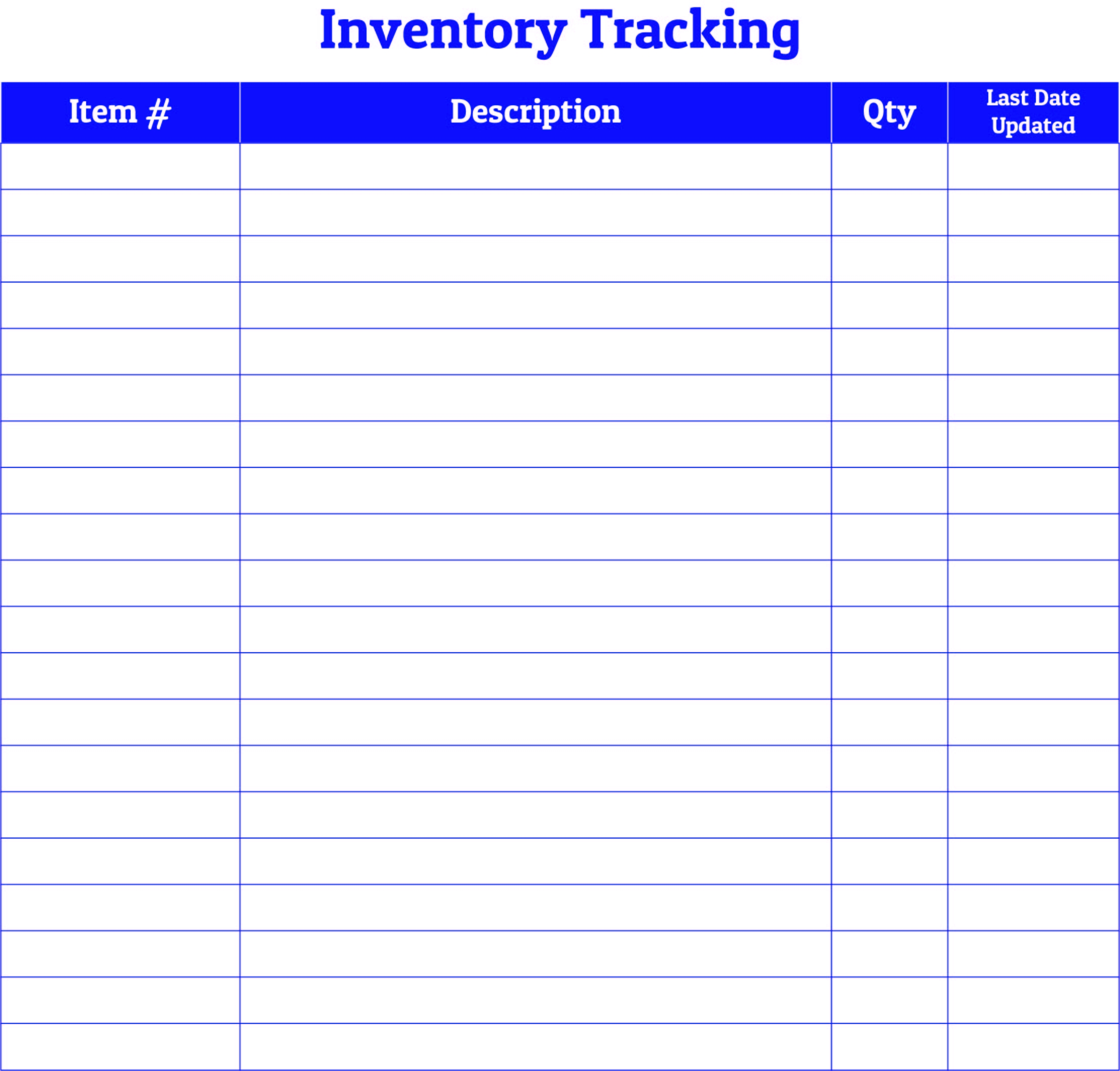 Free Printable Inventory Sheets Pdf