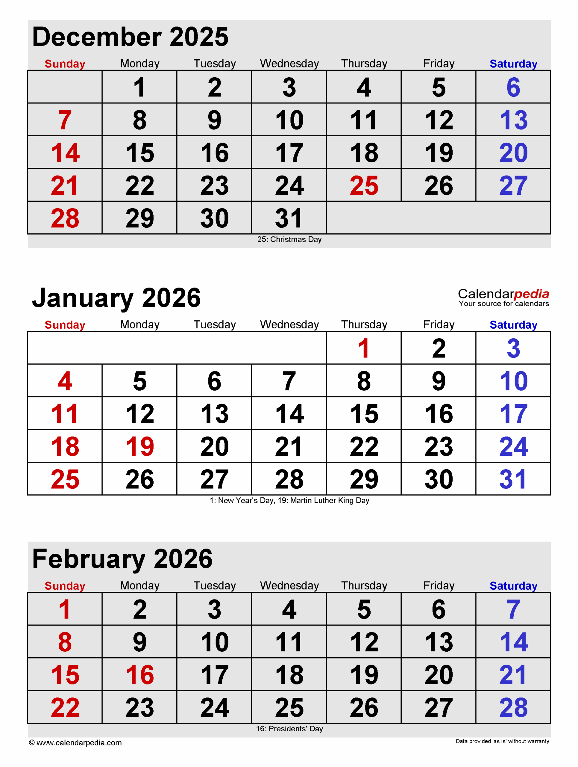 January 2026 Calendar Templates For PDF Excel And Word January 2026 Calendar Templates For PDF Excel And Word